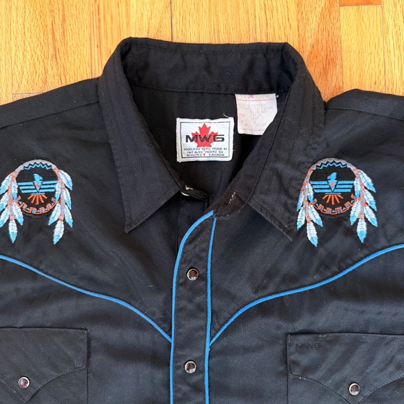 Vintage 90s Black Western Embroidered Shirt - Picture 4 of 8